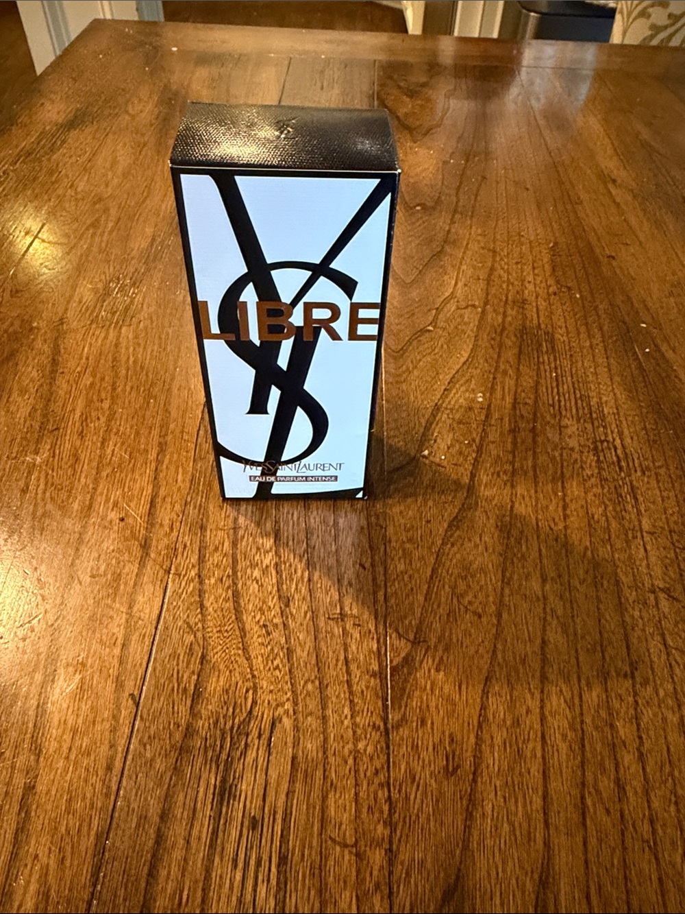 Yves Saint Laurent White and Black Libre Presentation Box with Gold Logo